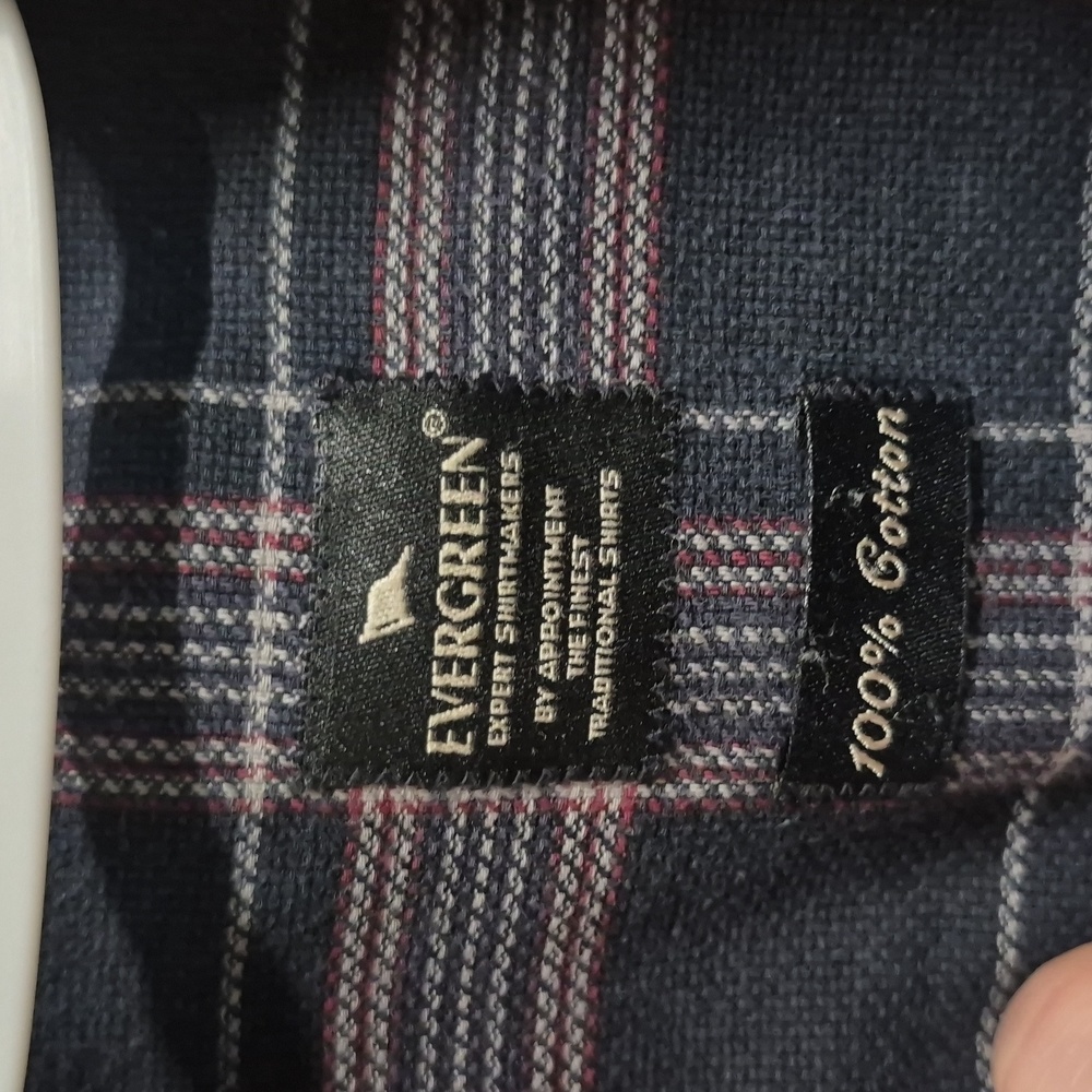 Grey And Red Plaid Button-Up Shirt Size Large - Picture 2 of 4